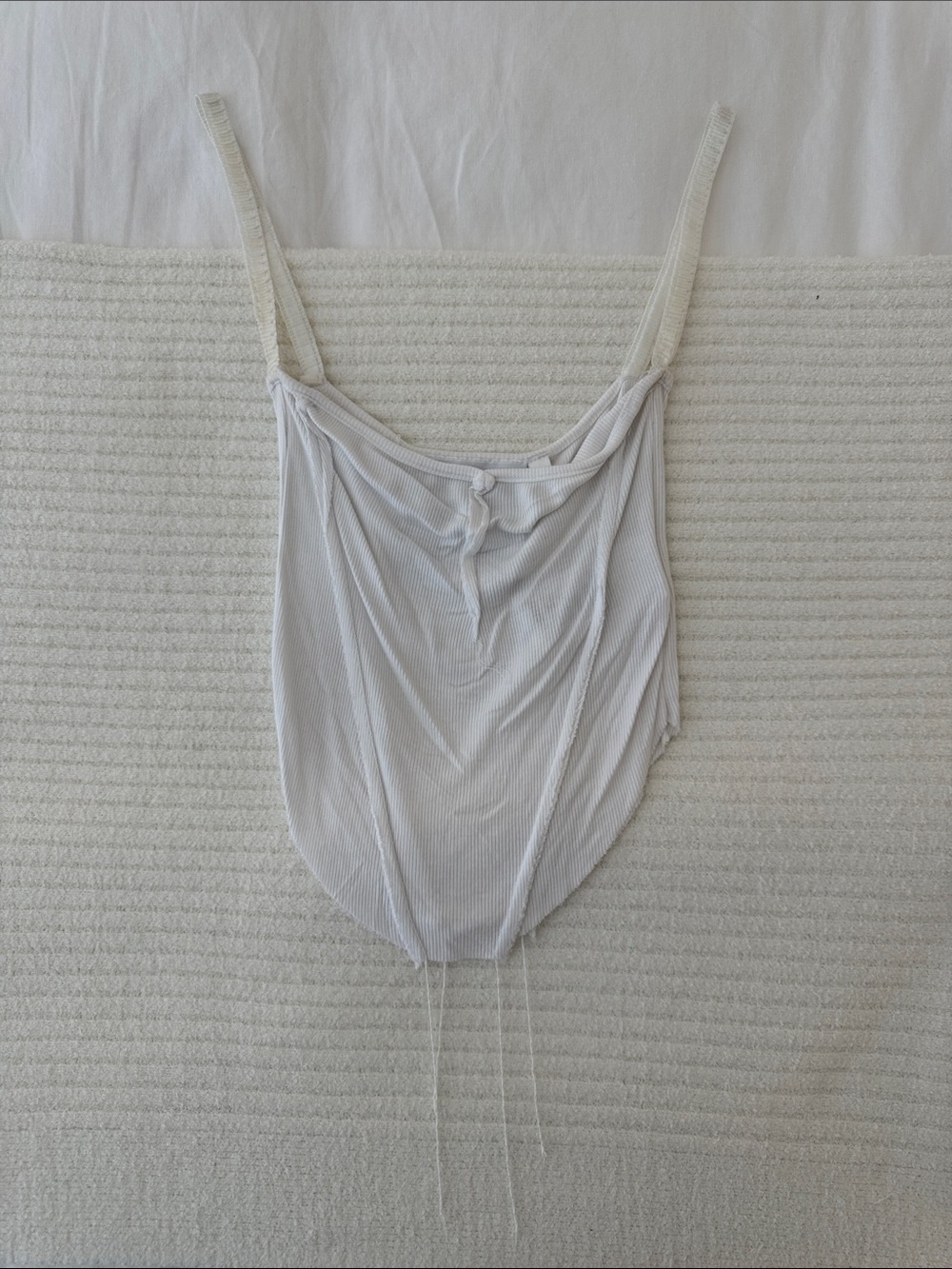 SAMI MIRO VINTAGE White Ribbed Cami Bodysuit